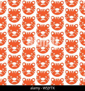 Muster Hintergrund Tiger Gesicht emotion Symbol Stock Vektor