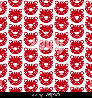 Muster Hintergrund Tiger Gesicht emotion Symbol Stock Vektor