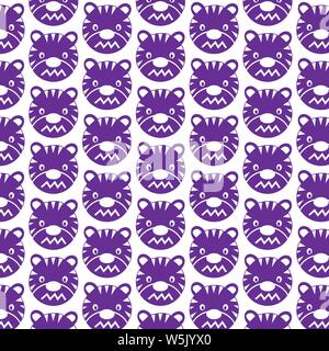 Muster Hintergrund Tiger Gesicht emotion Symbol Stock Vektor