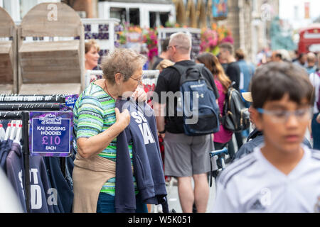 Royal Mile, High Street, Tartan Tat, Touristische, Shop, Edinburgh Stockfoto