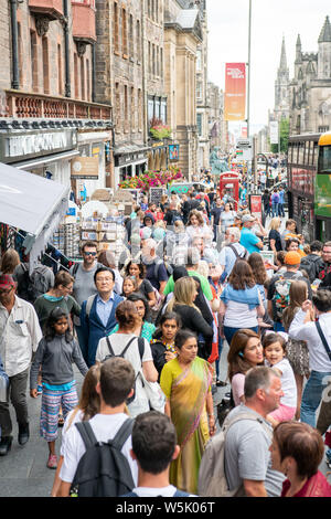 Royal Mile, High Street, Tartan Tat, Touristische, Shop, Edinburgh Stockfoto