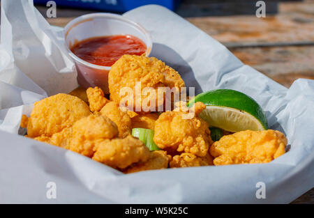 Mississippi Gulf Coast gebratene Garnelen, Meeresfrüchte, Biloxi, Mississippi, USA. Stockfoto