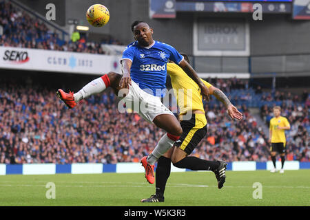 GLASGOW, Schottland - Juli 18, 2019: Alfredo Morelos von Förster dargestellt während der zweiten Etappe der UEFA Europa League 2019/20 erste Qualifikationsrunde Spiel zwischen den Rangers FC (Schottland) und St Joseph's FC (Gibraltar) an Ibrox Park. Stockfoto