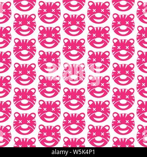 Muster Hintergrund Tiger Gesicht emotion Symbol Stock Vektor