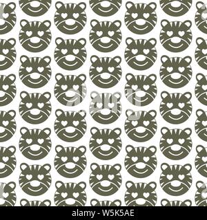 Muster Hintergrund Tiger Gesicht emotion Symbol Stock Vektor