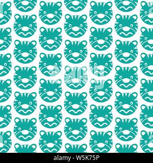 Muster Hintergrund Tiger Gesicht emotion Symbol Stock Vektor