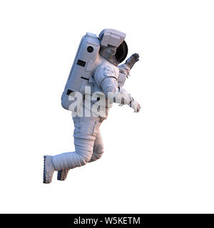 Astronaut durchführen, auf weißem Hintergrund Stockfoto