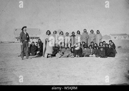 Custer's Washita Gefangenen in Fort Dodge, 1868. Stockfoto