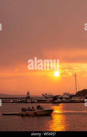 Segelboote auf Lake Champlain Burlington Vermont Stockfoto