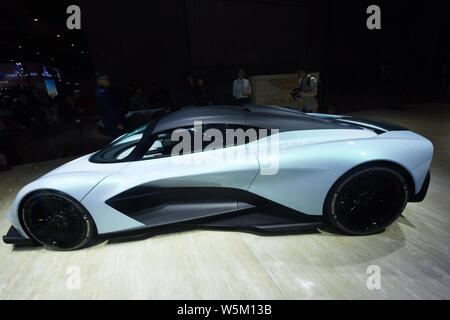 Auch ein BIN-RB003 Concept Car von Aston Martin ist in der 18. Shanghai Internationalen Automobil- Ausstellung angezeigt, da die automatische Shangh bekannt Stockfoto
