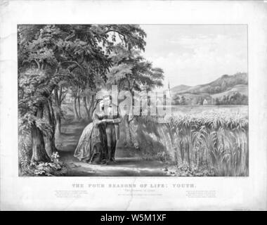 Und Currier Ives - Die vier Jahreszeiten des Lebens-Jugend. Stockfoto