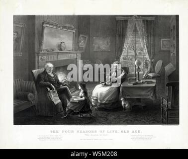 Und Currier Ives - Die vier Jahreszeiten des Lebens-Alter. Stockfoto