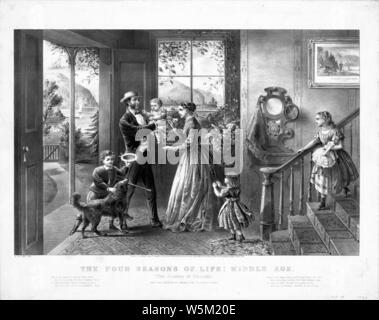 Und Currier Ives - Die vier Jahreszeiten des Lebens - Mittleres Alter. Stockfoto