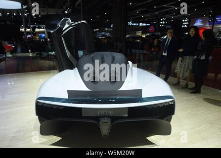 Auch ein BIN-RB003 Concept Car von Aston Martin ist in der 18. Shanghai Internationalen Automobil- Ausstellung angezeigt, da die automatische Shangh bekannt Stockfoto