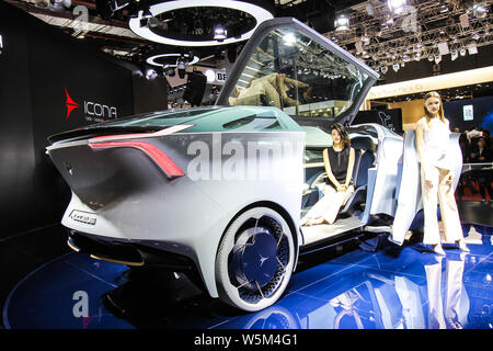 Eine Icona Kern Selbstfahrer elektrische Konzeptfahrzeug ist in der 18. Shanghai Internationalen Automobil- Ausstellung angezeigt, auch bekannt Stockfoto