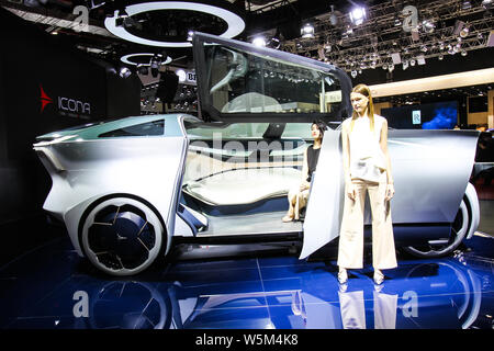 Eine Icona Kern Selbstfahrer elektrische Konzeptfahrzeug ist in der 18. Shanghai Internationalen Automobil- Ausstellung angezeigt, auch bekannt Stockfoto