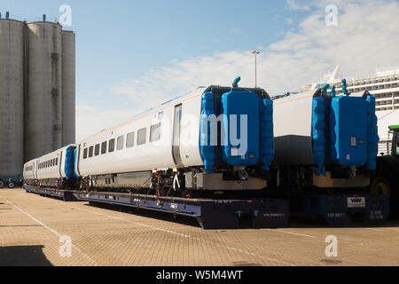 Ankunft der Modellbahn an der Southampton Hafen Stockfoto