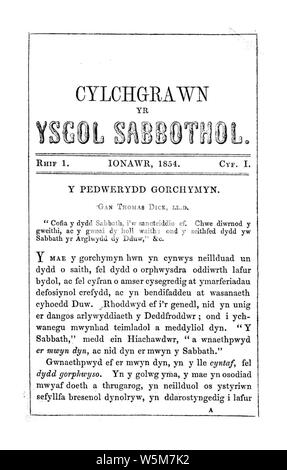 Cylchgrawn yr ysgol Sabbothol (Caernarfon) (Welsh Journal). Stockfoto