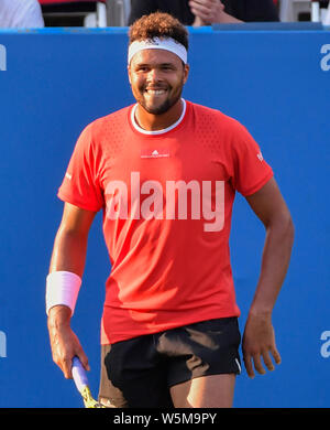 Washington, DC. 29. Juli, 2019. Jo-Wilfried Tsonga (FRA) besiegt Brayden Schnur (CAN) 6-4, 7-6, am CitiOpen gespielt bei Rock Creek Park Tennis Center in Washington, DC. © Leslie Billman/Tennisclix Credit: Csm/Alamy leben Nachrichten Stockfoto