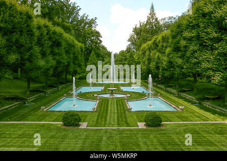 Brunnen, Longwood Gardens in Kennett Square, Chester County, Pennsylvania, USA Stockfoto