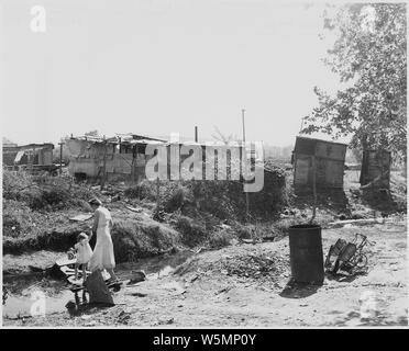 Farm Security Administration: Squatter Camp in Kalifornien. Foto von Dorothea Lange Stockfoto