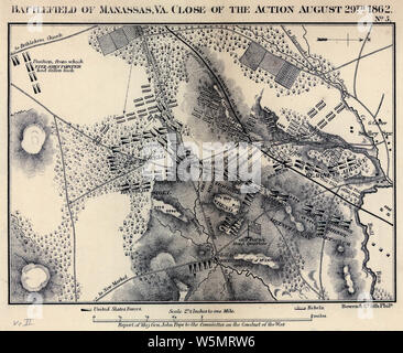 Bürgerkrieg Karten 0170 Schlachtfeld von Manassas Va in der Nähe der Aktion 29 August 1862 Wiederaufbau und Reparatur Stockfoto