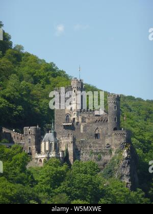 Mittelalterliche Burg Rheinstein am Rhein, Stockfoto