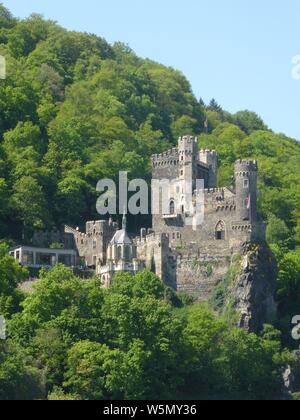 Mittelalterliche Burg Rheinstein am Rhein, Stockfoto