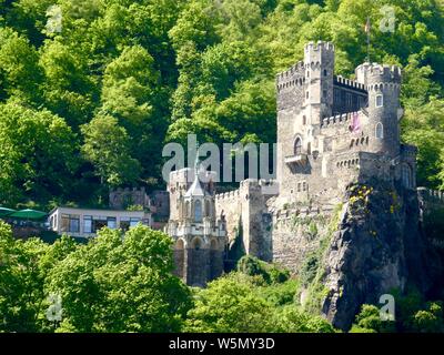 Mittelalterliche Burg Rheinstein am Rhein, Stockfoto