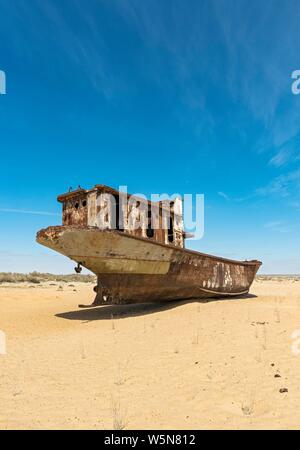 Schiffbruch an moynak Schiff Friedhof, Moynaq, Usbekistan Stockfoto