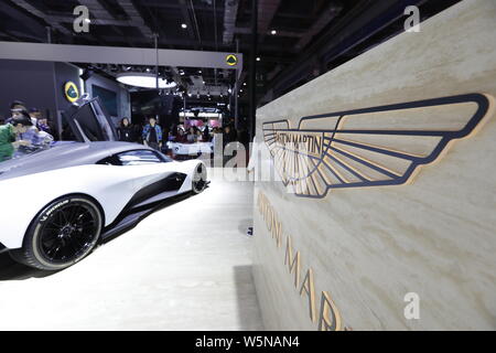 Auch ein BIN-RB003 Concept Car von Aston Martin ist in der 18. Shanghai Internationalen Automobil- Ausstellung angezeigt, da die automatische Shangh bekannt Stockfoto