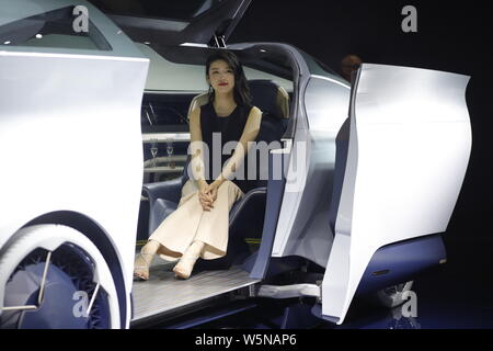 Eine Icona Kern Selbstfahrer elektrische Konzeptfahrzeug ist in der 18. Shanghai Internationalen Automobil- Ausstellung angezeigt, auch bekannt Stockfoto