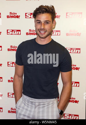 London, Großbritannien. 29. Juli, 2019. Tom Walker an der Sonne Liebe Insel Finale Party im Tropicana Beach Club in London Quelle: SOPA Images Limited/Alamy leben Nachrichten Stockfoto