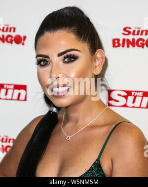 London, Großbritannien. 29. Juli, 2019. Cara de la Hoyde Teilnahme an der Sonne Liebe Insel Finale Party im Tropicana Beach Club in London Quelle: SOPA Images Limited/Alamy leben Nachrichten Stockfoto