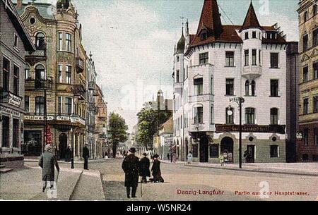 Danzig-Langfuhr Nebenklägerin aus der Hauptstraße. Stockfoto