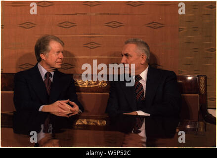 Jimmy Carter und Edward Gierek Erster Sekretär von Polen Stockfoto