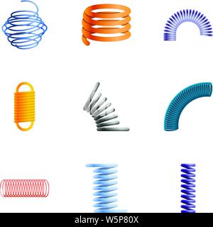 Bunte spule Icon Set. Cartoon Set von 9 bunte Spule Vector Icons für Web Design auf weißem Hintergrund Stock Vektor