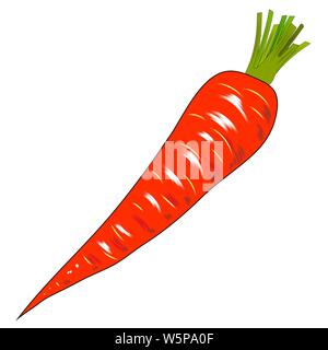 Karotte in flacher Ausführung auf weißem Hintergrund. Vektor Stock Vektor