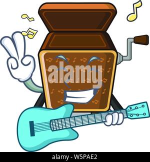 Mit Guitar Music Box in die zeichenform Vector Illustration Stock Vektor