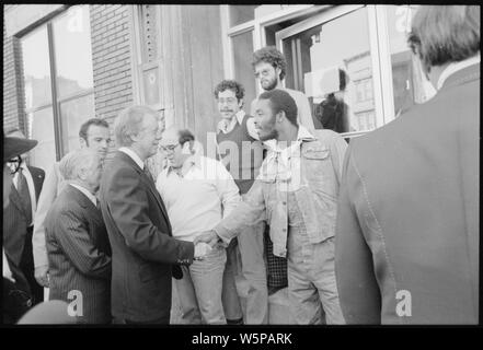 Jimmy Carter grüßt die Bewohner von South Bronx, New York Stockfoto