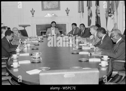 Jimmy Carter Treffen mit Congressional Black Caucus Stockfoto