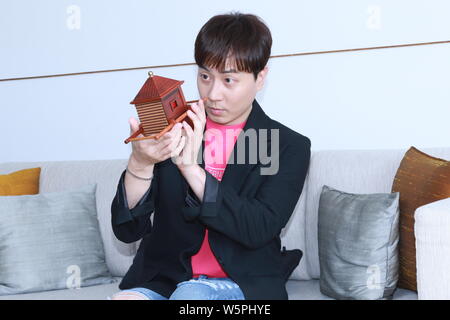 Andy Lee von der Südkoreanischen sechs - die junge Band, besucht eine öffentliche Veranstaltung für gefährdete Kinder in Taipei, Taiwan, 24. Mai 2019. Stockfoto