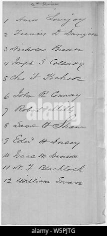 Jury Liste für die Testversion von James D. Johnson; Allgemeine Hinweise: Dieser Fall, in dem das Dokument abgelegt ist, wird auch als United States versus James D. Johnson, März Begriff 1851 referenziert Stockfoto