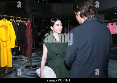 Chinesische Schauspielerin Faye Yu Yu Feihong oder besucht eine Werbeveranstaltung für Bottega Veneta in Shanghai, China, 9. Mai 2019. Stockfoto