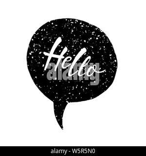 Vektor Sprechblase mit Inschrift Hallo Stock Vektor