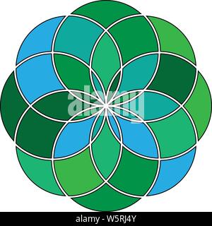 Runde Glas Deko/Mandala/Vintage kreisförmige Motiv Stock Vektor