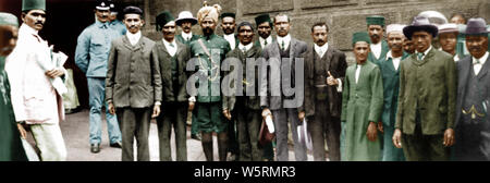 Mohandas Gandhi und passive widerständler aus der Haft Südafrika am 8. Februar 1908 freigegeben Stockfoto