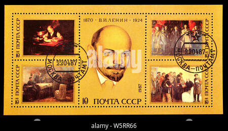Sowjetunion Briefmarke mini Blatt (1987): 117. Geburtstag von Lenin Stockfoto