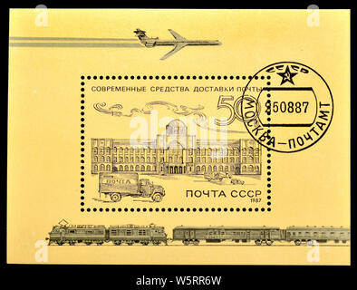 Sowjetunion Briefmarke mini Blatt (1919): Geschichte der Russischen Post Stockfoto