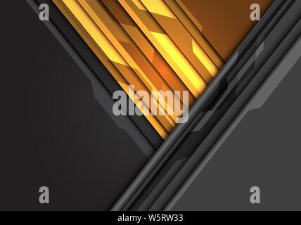 Abstrakte gelbes Dreieck Lichtleistung auf Grau mit Leerzeichen Design moderne futuristischen Technologie Hintergrund Vector Illustration. Stock Vektor